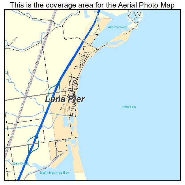 Luna Pier, MI location map 