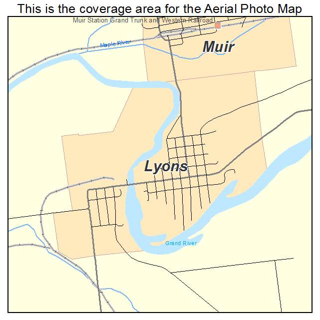 Lyons, MI location map 