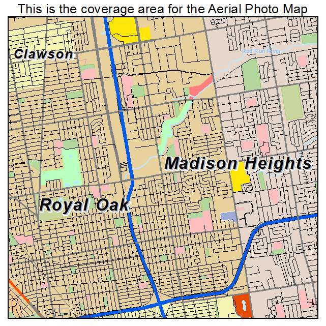 Madison Heights, MI location map 