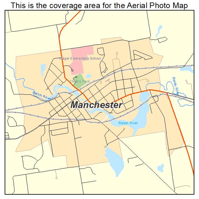 Aerial Photography Map of Manchester, MI Michigan