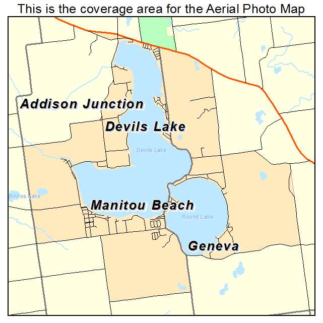 Aerial Photography Map Of Manitou Beach Devils Lake Mi Michigan