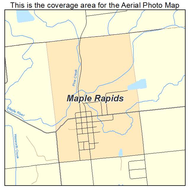 Maple Rapids, MI location map 