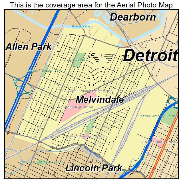 Melvindale, MI location map 