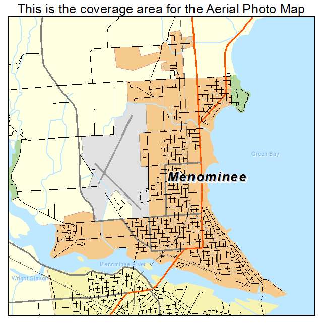 Menominee, MI location map 