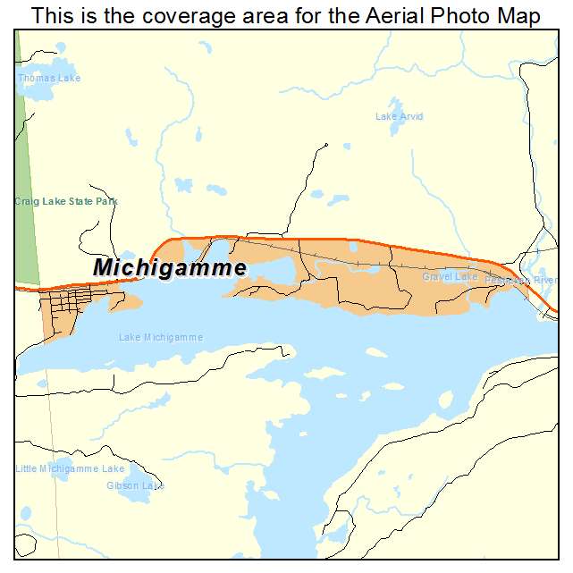Michigamme, MI location map 