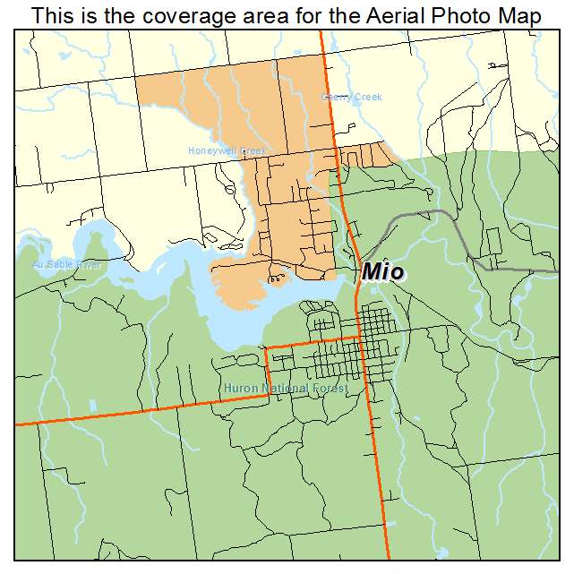 Mio, MI location map 