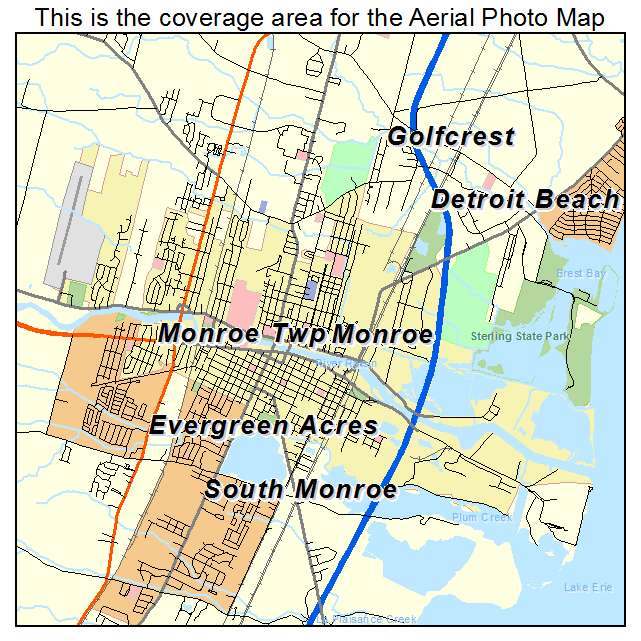 Monroe, MI location map 