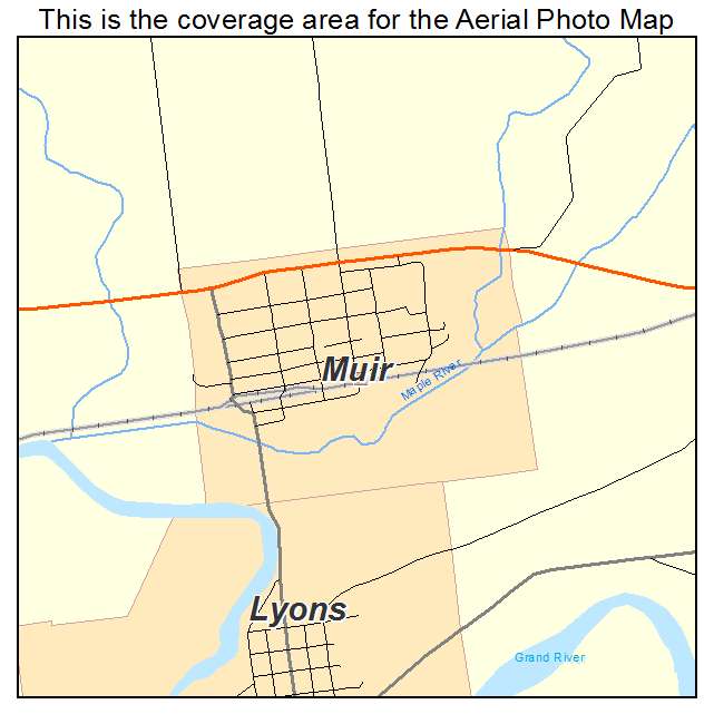 Muir, MI location map 