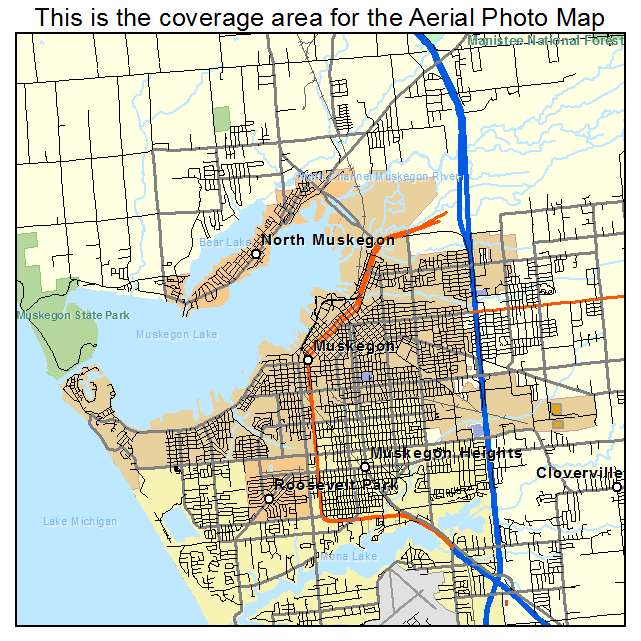 Muskegon, MI location map 