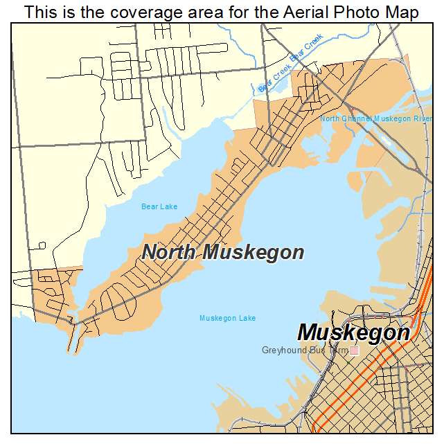 North Muskegon, MI location map 