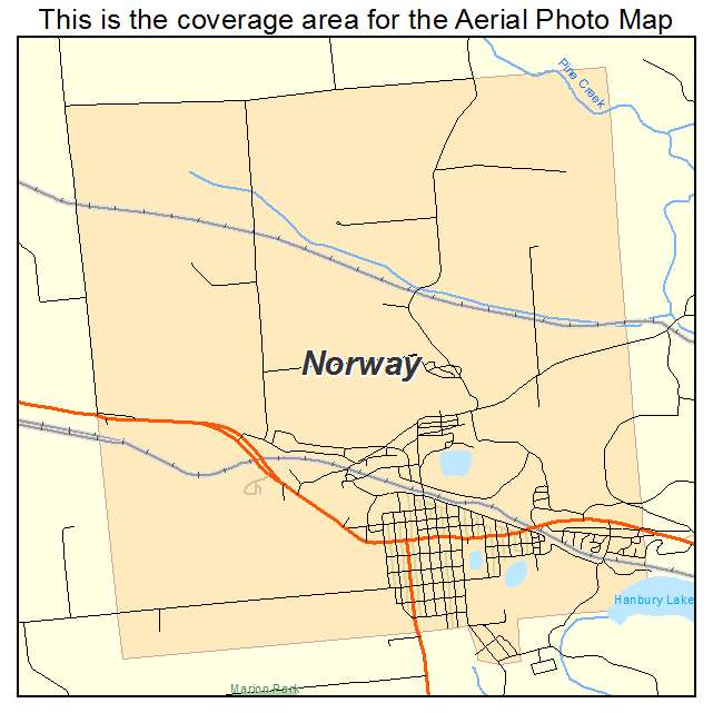 Norway, MI location map 