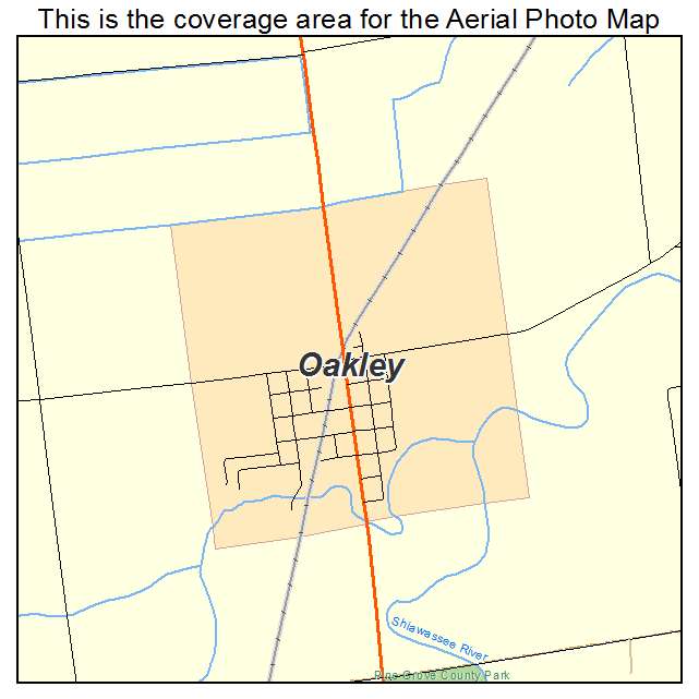 Oakley, MI location map 