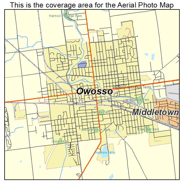Owosso, MI location map 