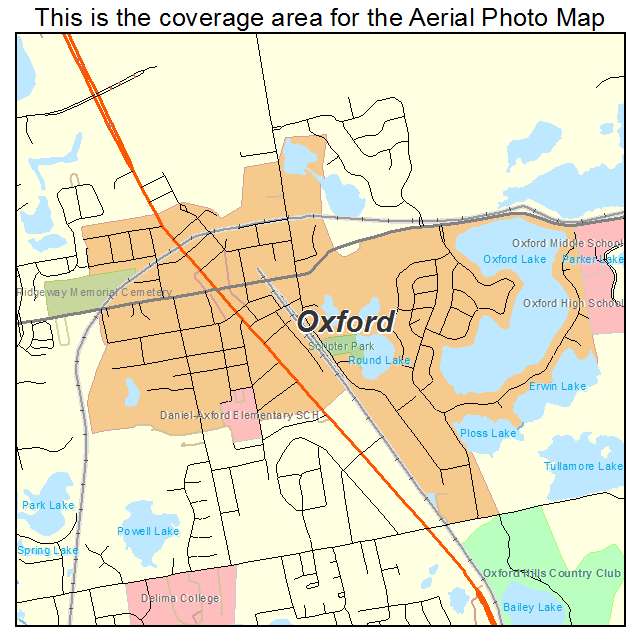 Oxford, MI location map 