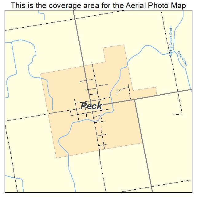 Peck, MI location map 