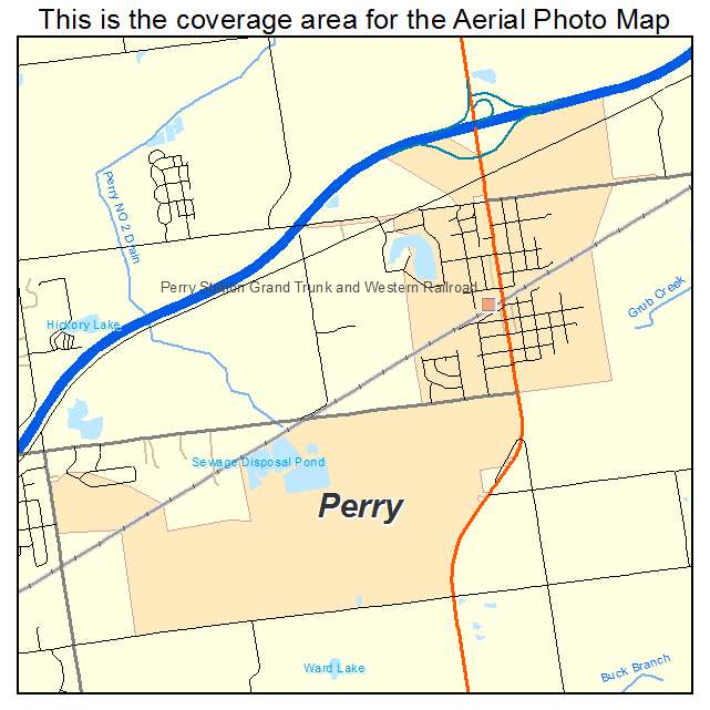 Perry, MI location map 