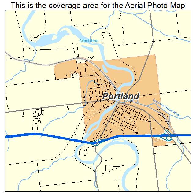 Portland, MI location map 