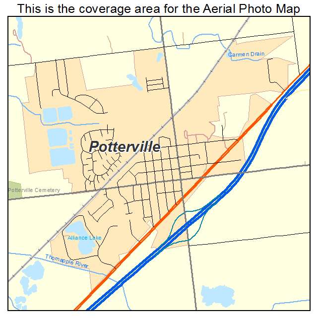 Potterville, MI location map 