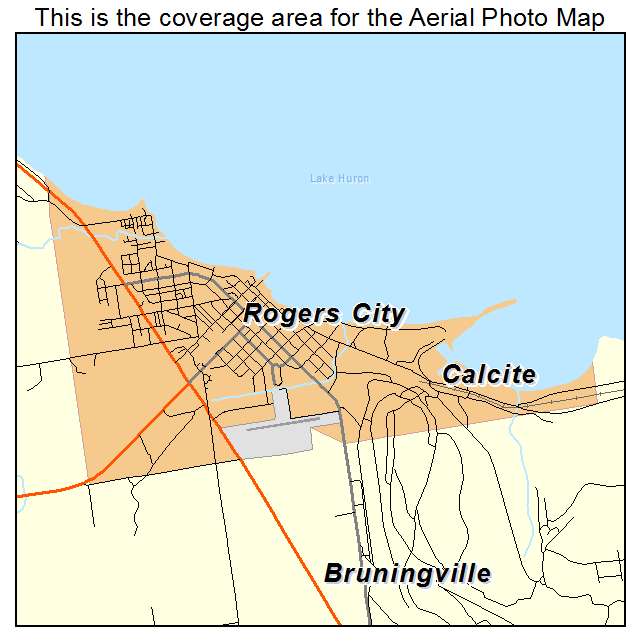 Aerial Photography Map Of Rogers City Mi Michigan