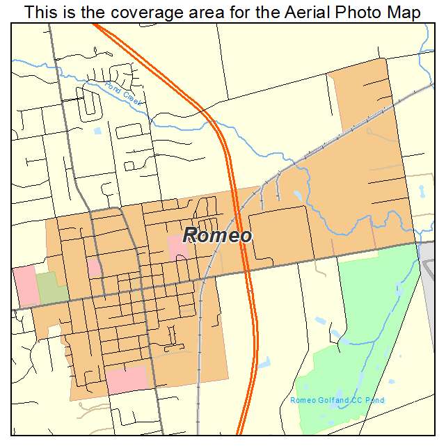 Romeo, MI location map 