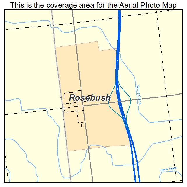 Rosebush, MI location map 