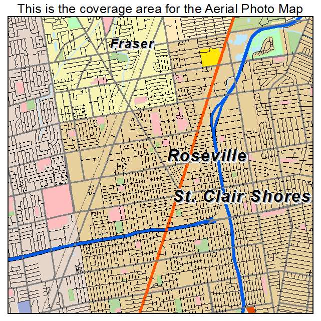 Roseville, MI location map 