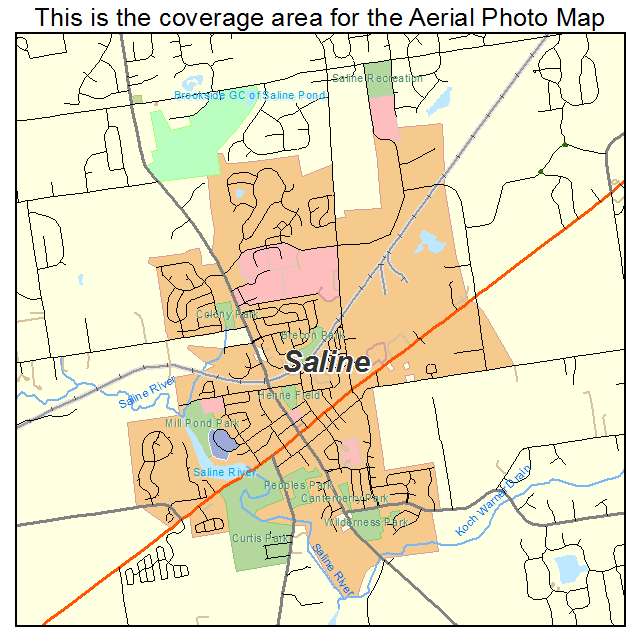 Saline, MI location map 