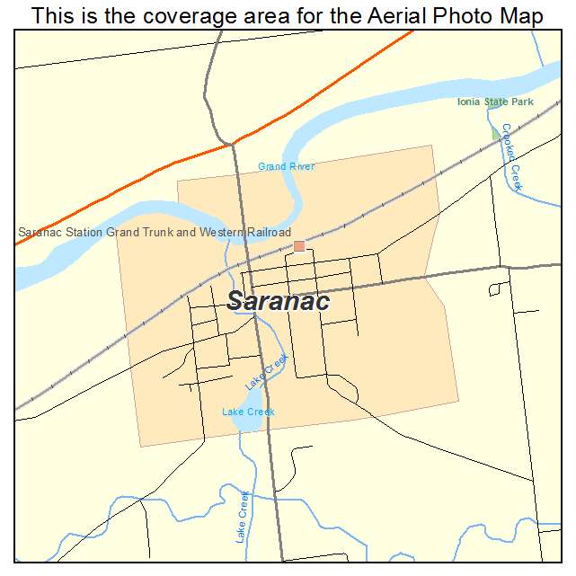 Saranac, MI location map 