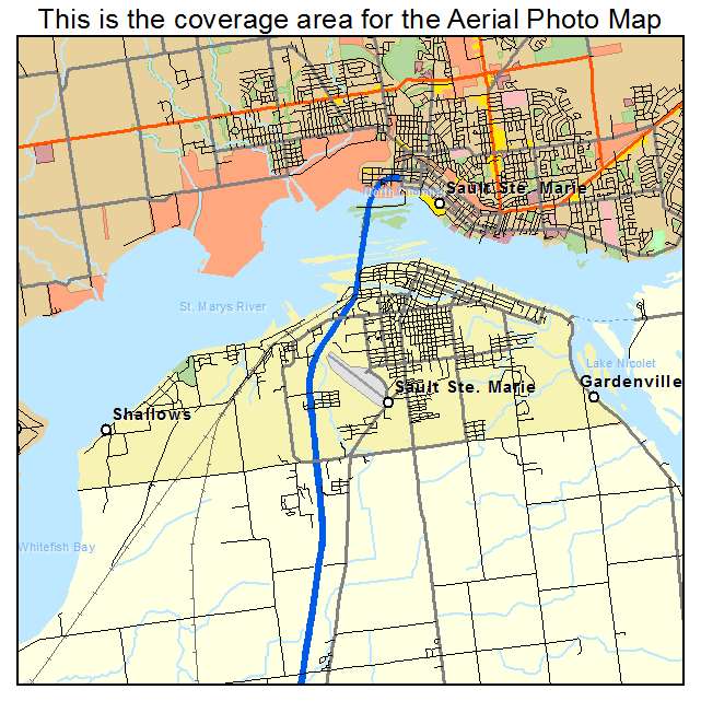 Sault Ste Marie, MI location map 