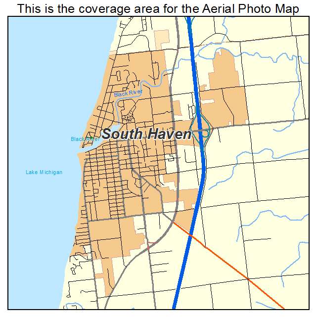Aerial Photography Map Of South Haven MI Michigan