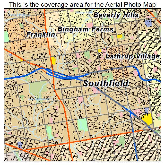 Southfield, MI location map 
