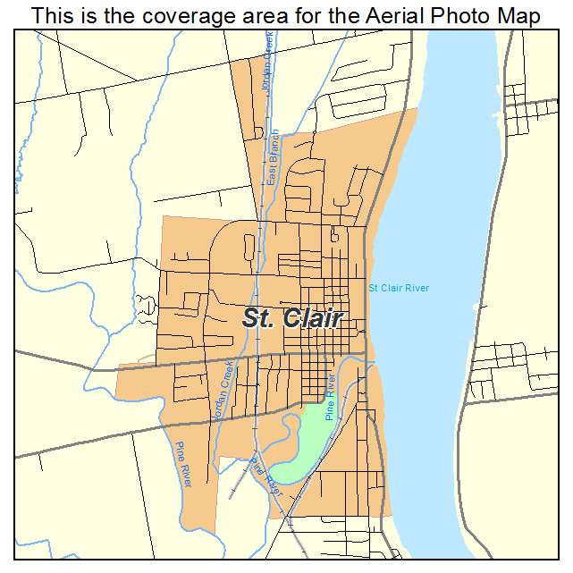 Aerial Photography Map of St Clair, MI Michigan