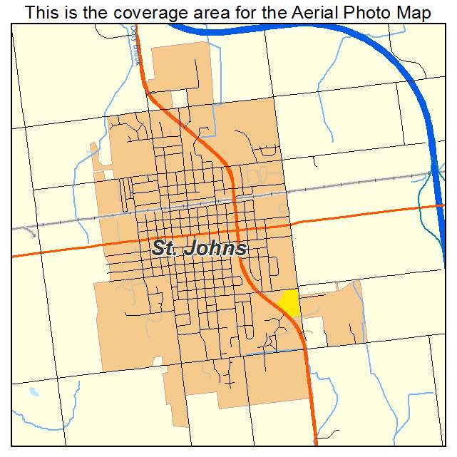 St Johns, MI location map 