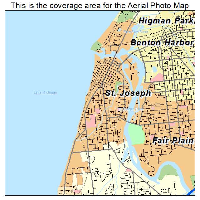 St Joseph, MI location map 