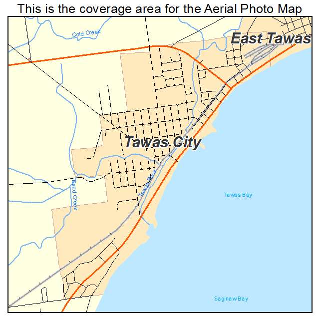 Tawas City, MI location map 
