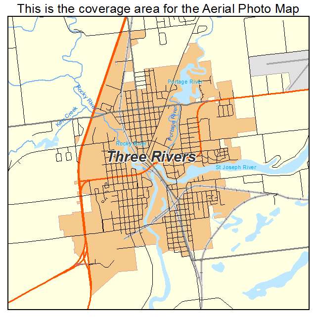 Three Rivers, MI location map 