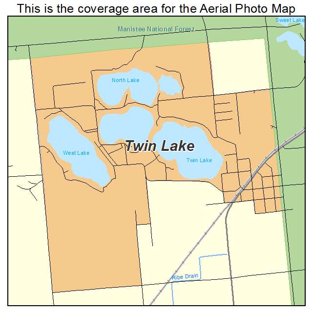 Twin Lake, MI location map 