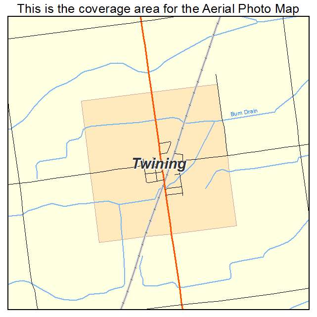 Twining, MI location map 