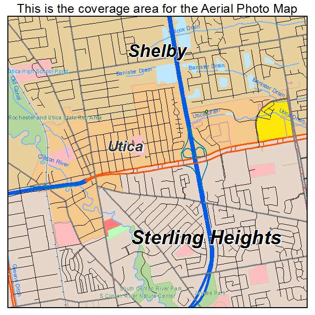 Utica, MI location map 