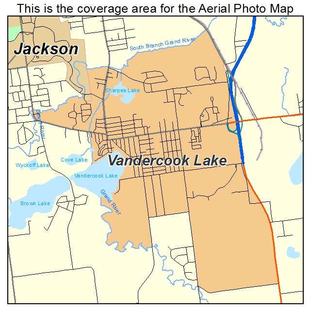 Vandercook Lake, MI location map 