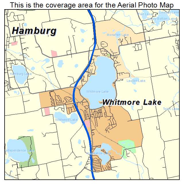Whitmore Lake, MI location map 