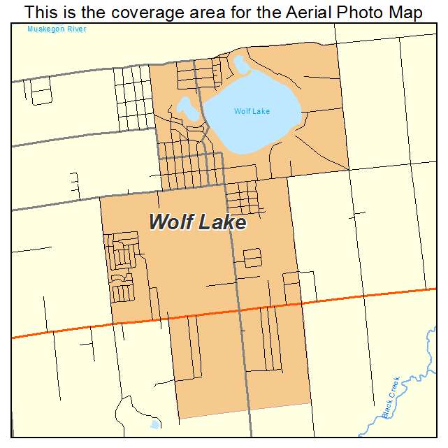 Wolf Lake, MI location map 