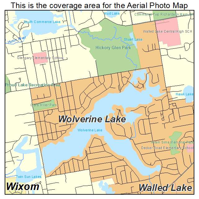 Wolverine Lake, MI location map 