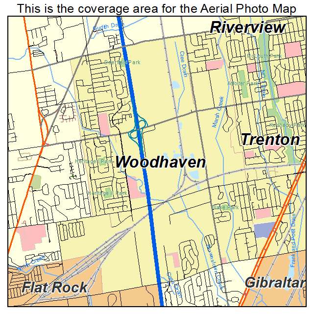 Woodhaven, MI location map 