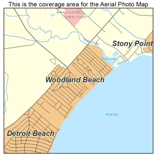 Woodland Beach, MI location map 