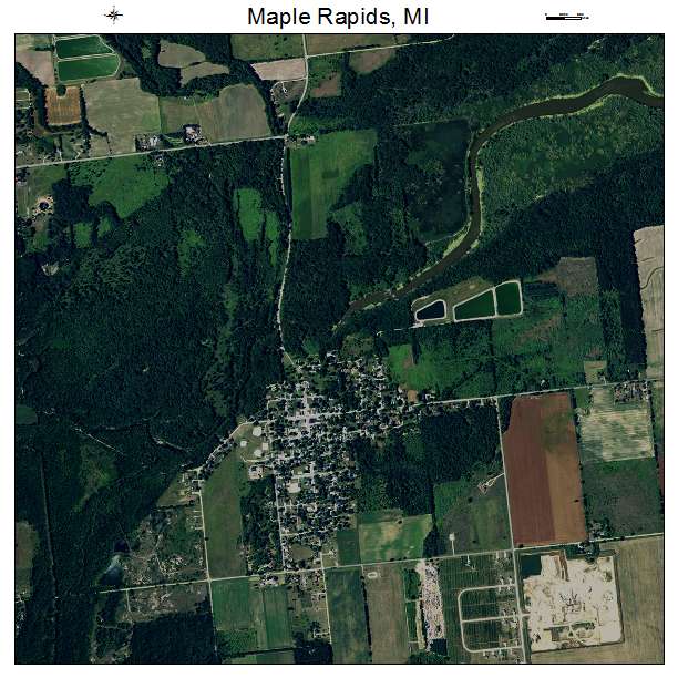 Maple Rapids, MI air photo map