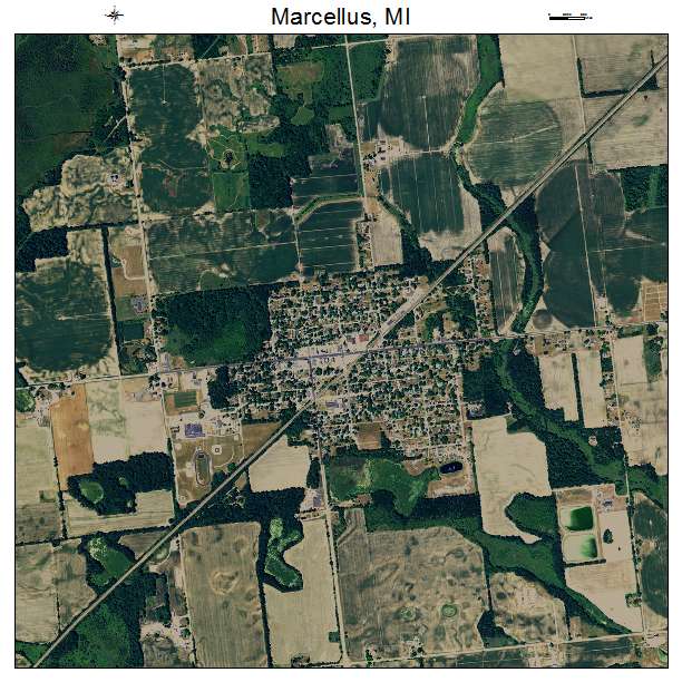 Marcellus, MI air photo map