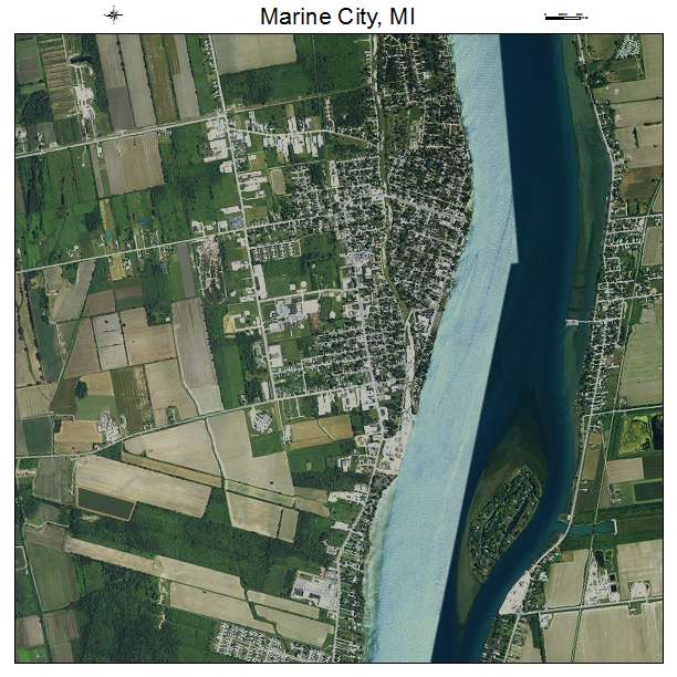 Marine City, MI air photo map