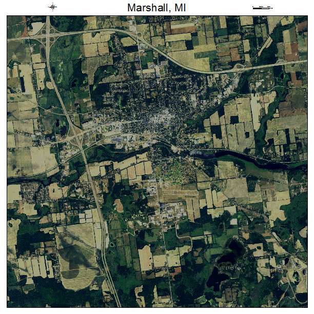 Marshall, MI air photo map