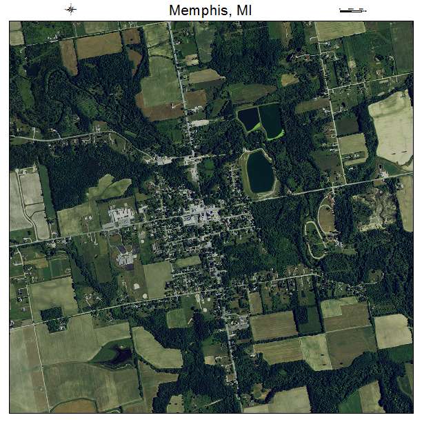 Memphis, MI air photo map